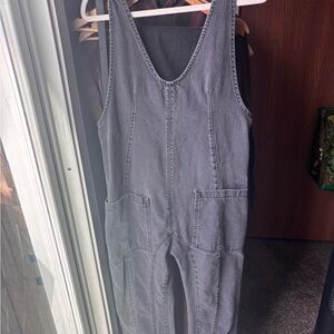 Free People High Roller Denim Jumpsuit